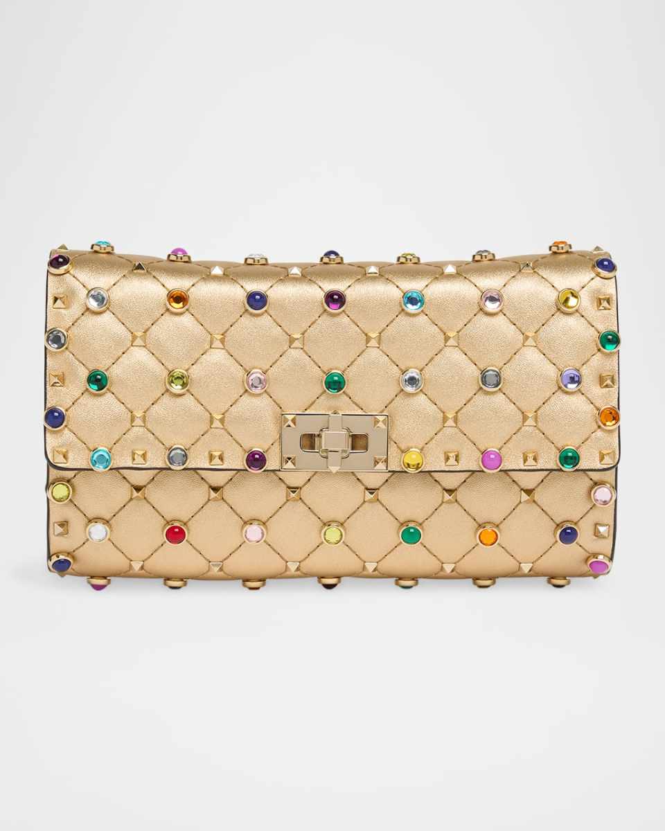 Quilted Rockstud Nappa Leather Shoulder Bag